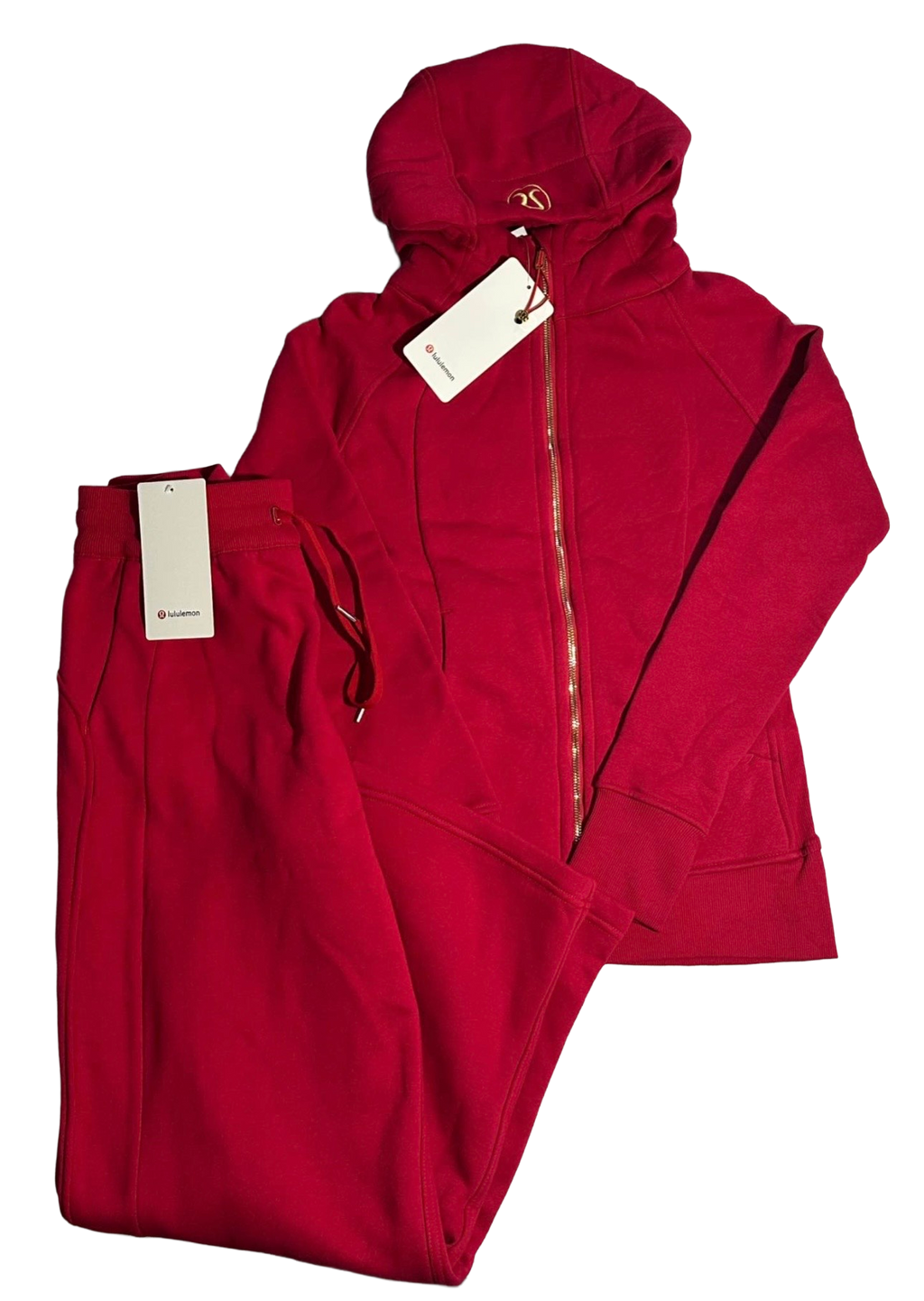 Red Scuba Jacket & Wide Leg Set