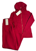 Red Scuba Jacket & Wide Leg Set
