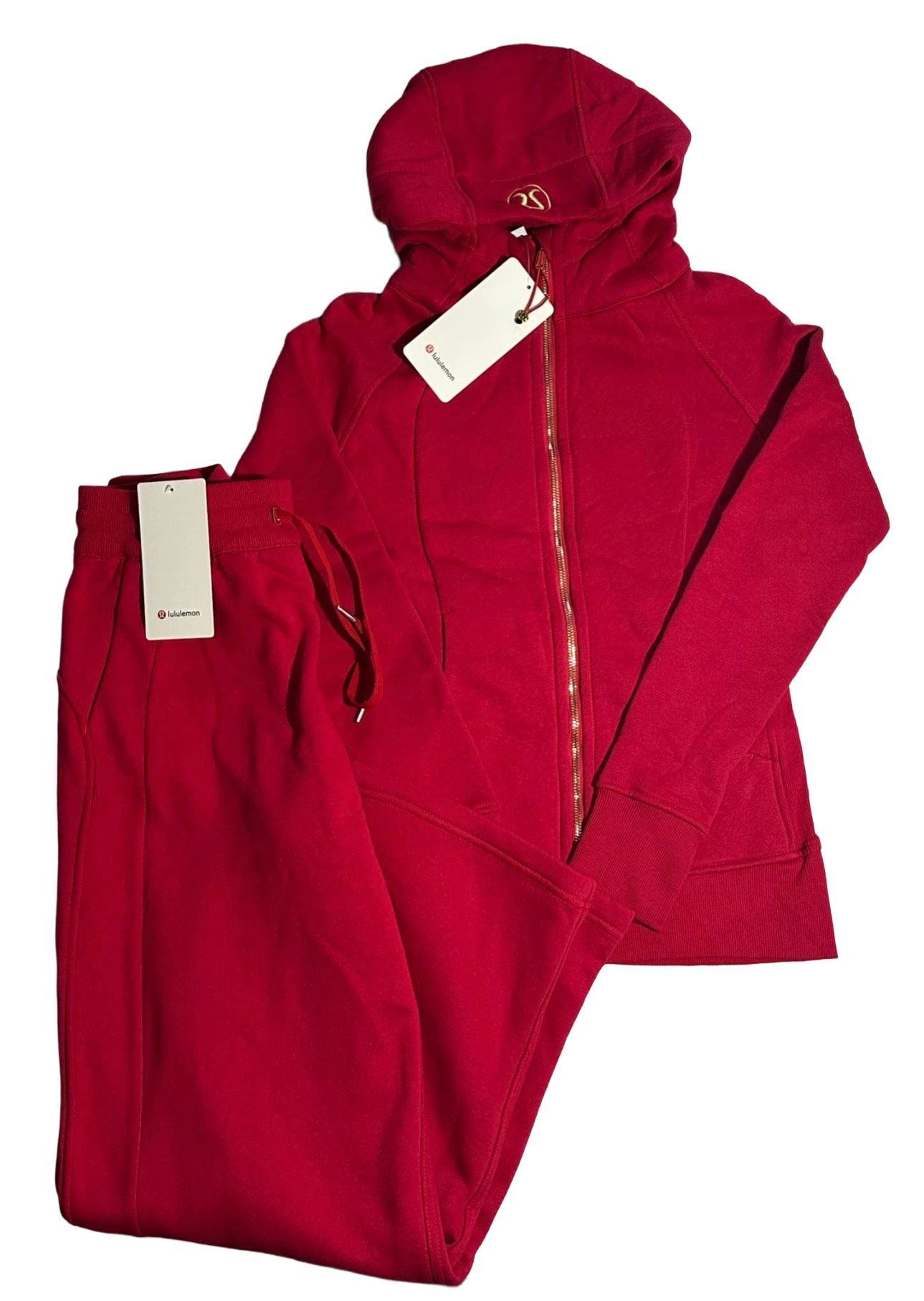 Red Scuba Jacket & Wide Leg Set