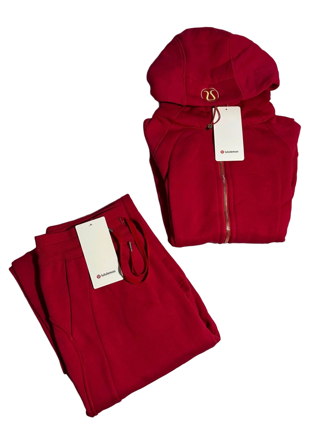 Red Scuba Jacket & Wide Leg Set