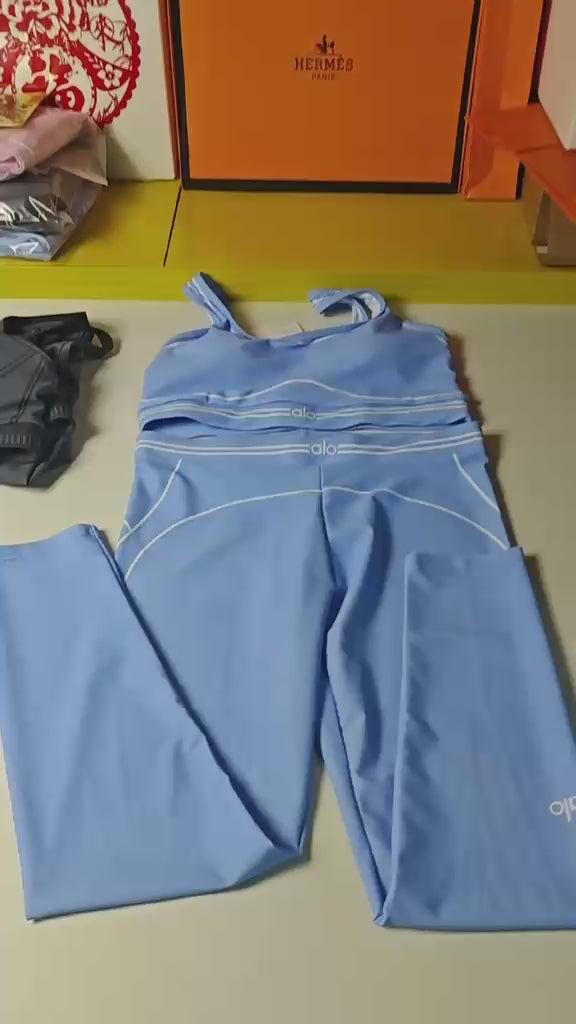 Sky Blue Alo Yoga Set